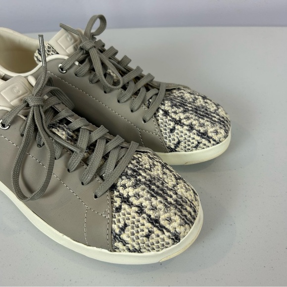 Cole Haan Green and Cream Sneakers with Snakeskin Pattern Size 7 - Picture 3 of 8